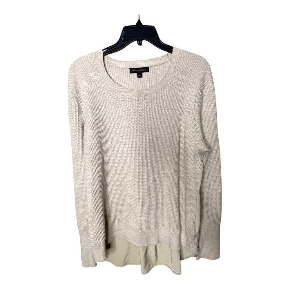 Banana Republic Knit High -Low Sweater Front & Flowing Blouse in Back Large